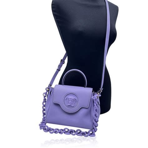 versace la medusa lilac|Versace shoulder bag price.